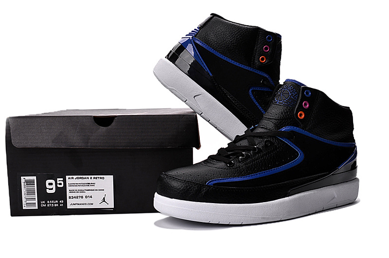 New Air Jordan 2 Black Blue Shoes For Sale